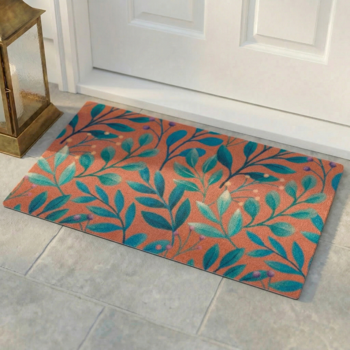Paillasson d'extérieur Rainforest Peach – 45,7 x 76,2 cm, antidérapant, nylon