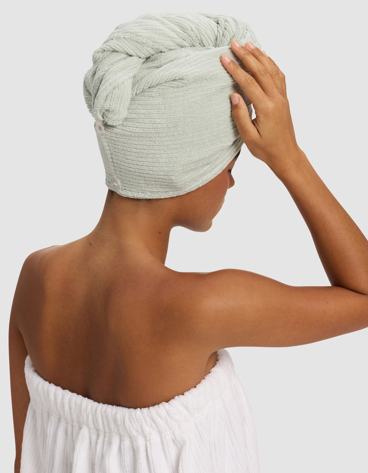 Asciugamano per capelli in spugna a coste