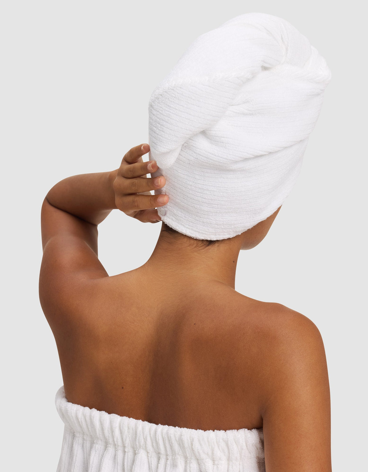 Asciugamano per capelli in spugna a coste