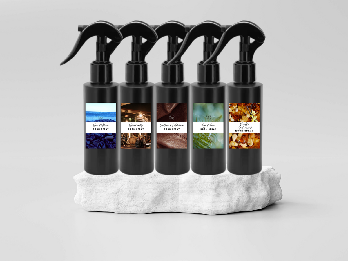 Spray d'ambiance et textile Bold & Masculine – Vaporisateur à gâchette | Bois de cèdre, cuir et glace de minuit
