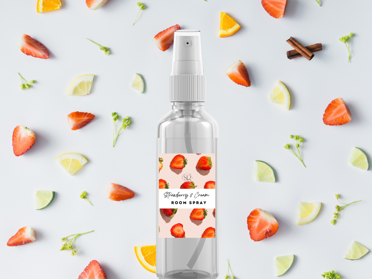 Brume pour le corps et la maison fruitée et juteuse – Fine pulvérisation | Fraise, pêche et mangue