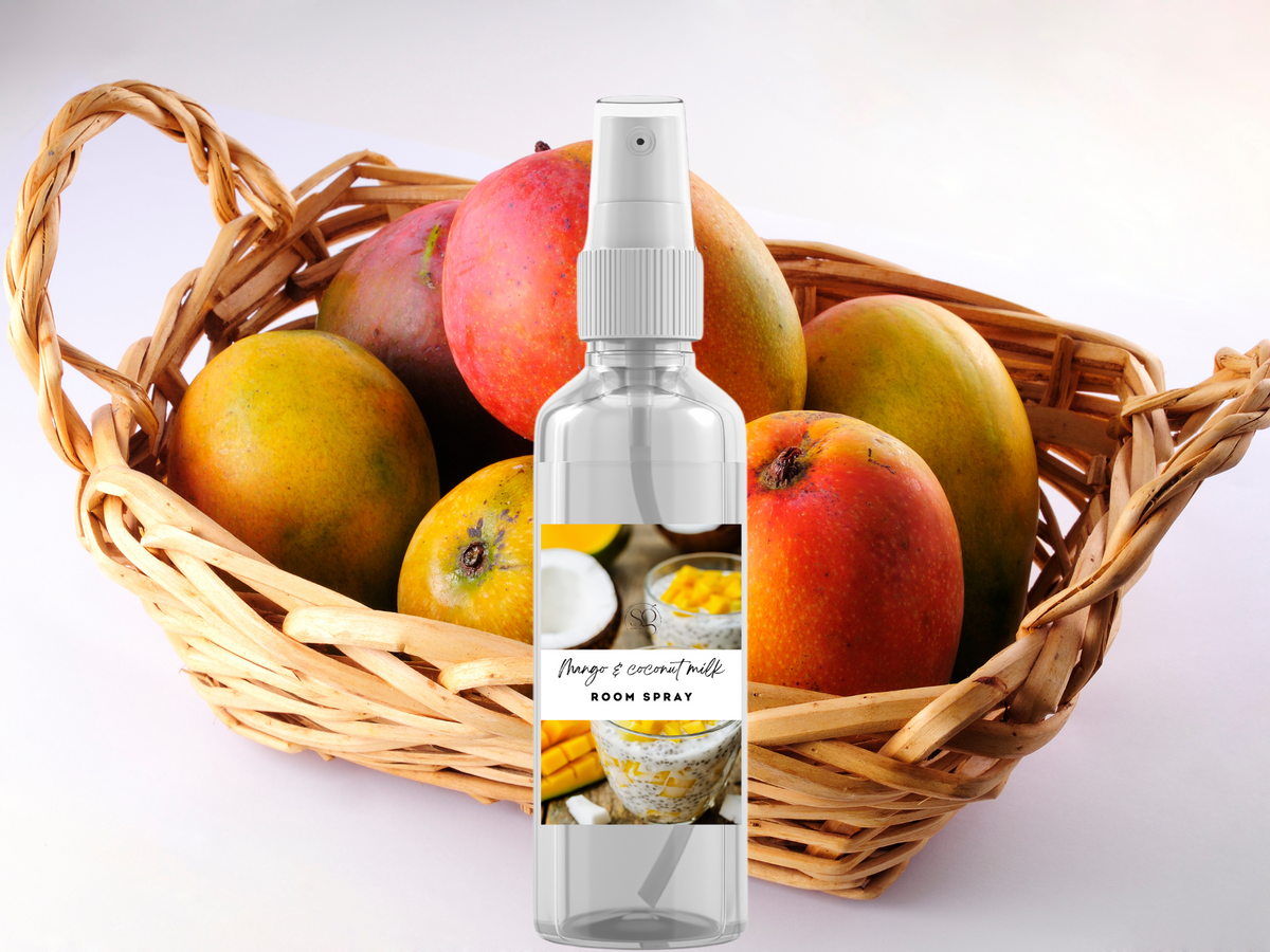 Brume pour le corps et la maison fruitée et juteuse – Fine pulvérisation | Fraise, pêche et mangue