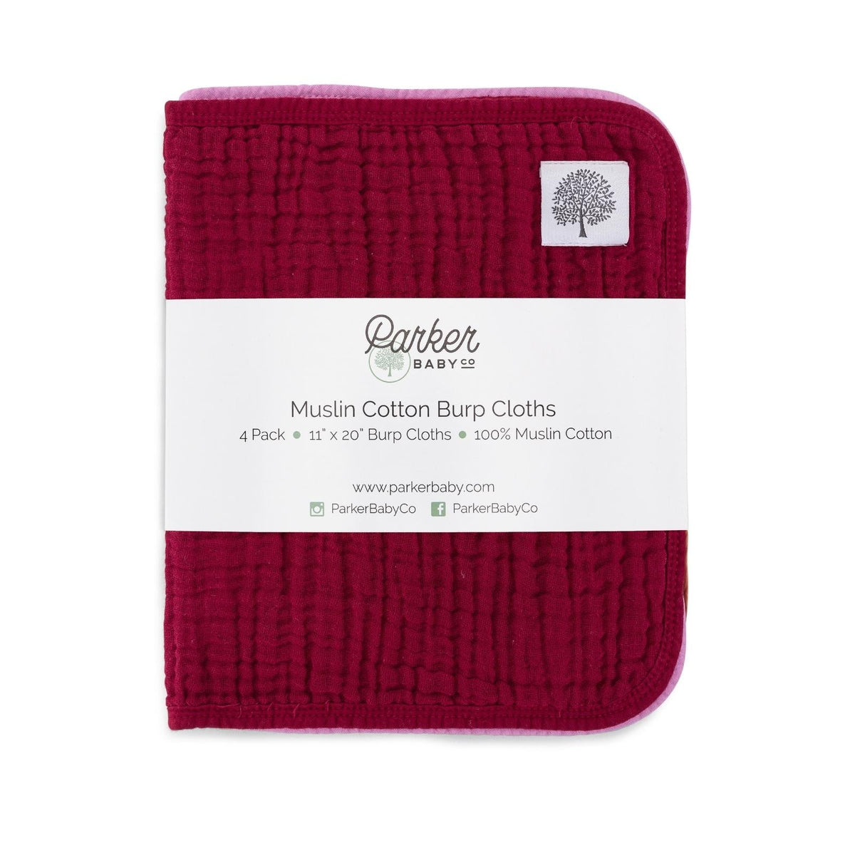 Ensemble Rose - Langes en mousseline (lot de 4)