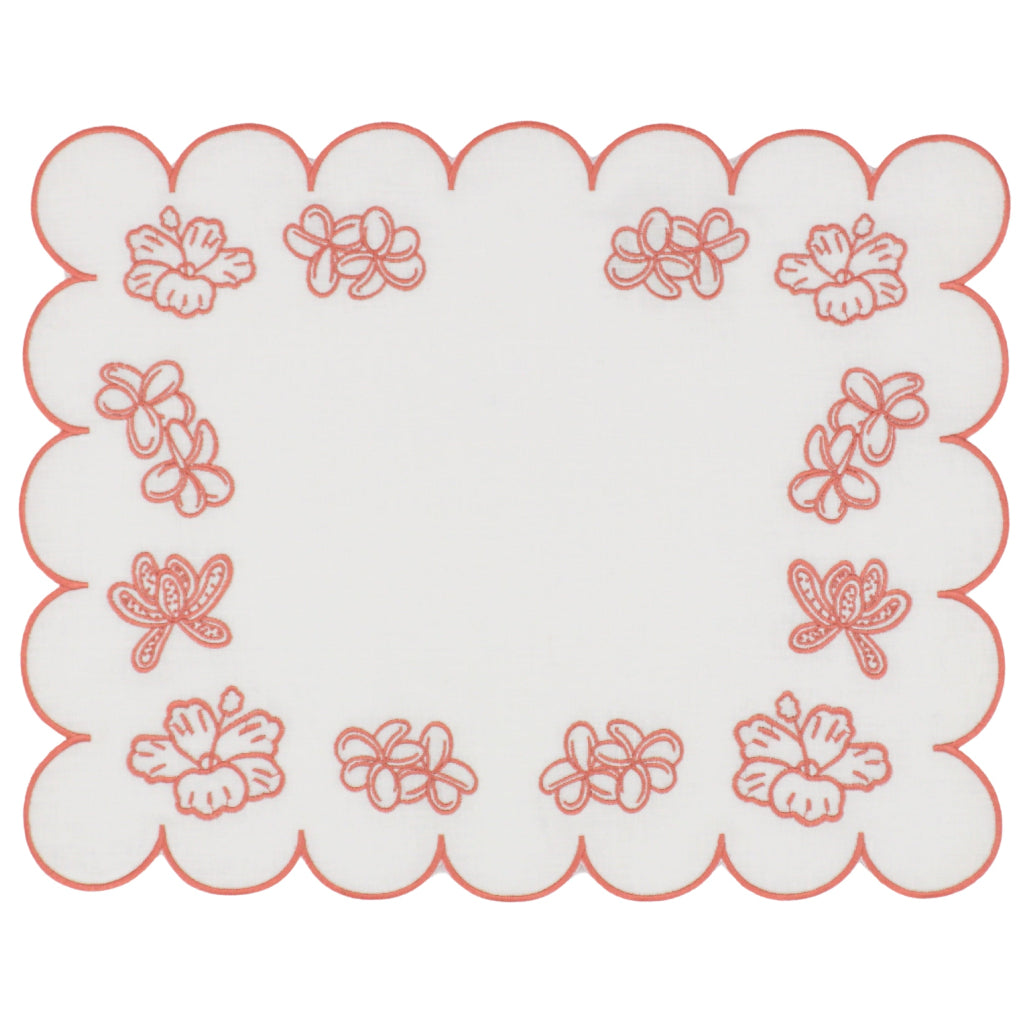 Sets de table en lin ivoire Rosette – Lot de 4