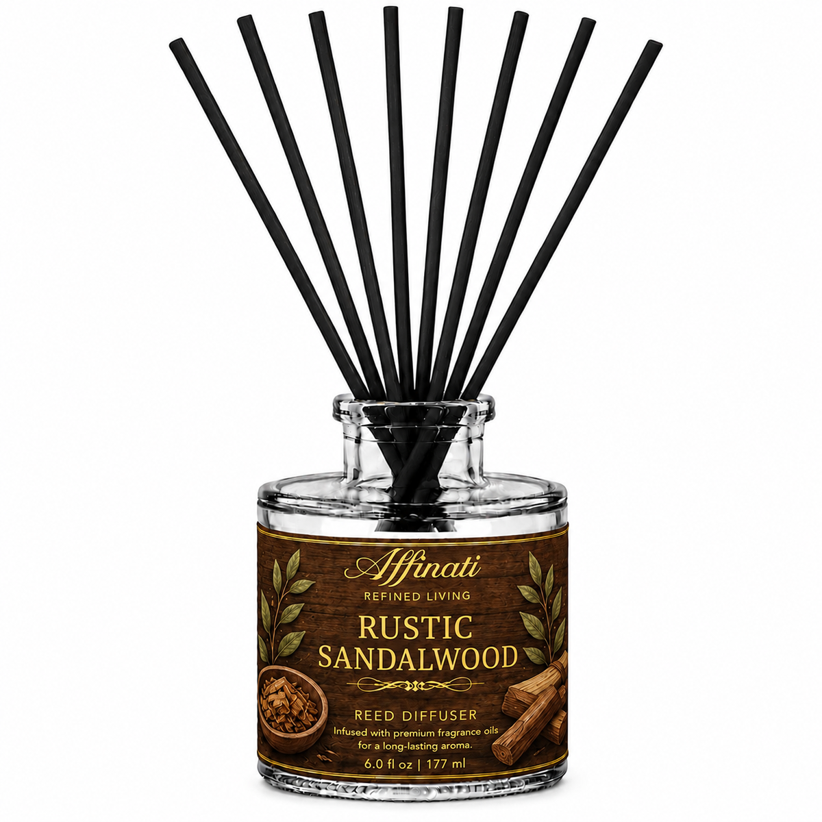 Diffusore a bastoncini al sandalo rustico