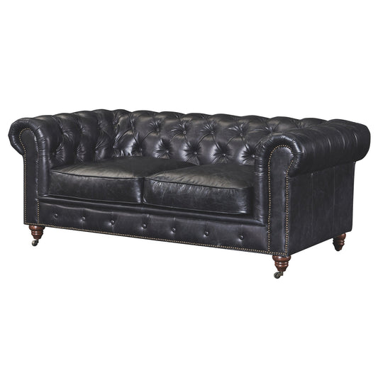 Canapé deux places Chesterfield Century - cuir ardoise