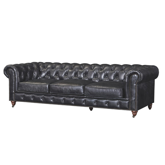 Divano Chesterfield Century - Pelle color ardesia