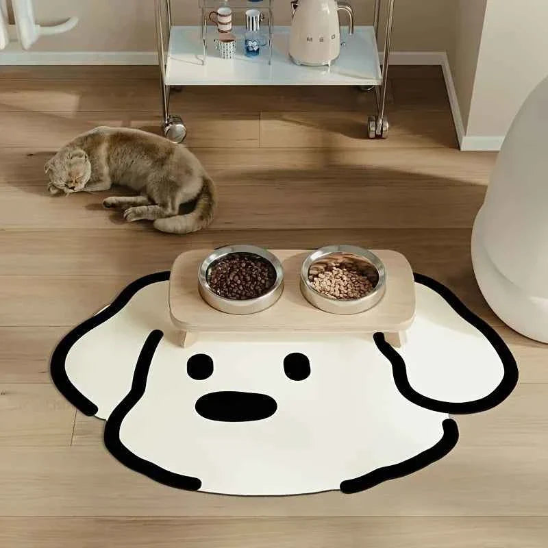 Tappetino per animali in terra di diatomee stile cartoon Kawaii – Tappetino assorbente, ad asciugatura rapida e antiscivolo per la zona pappa o la cuccia di cani e gatti (3 design, 4 misure)