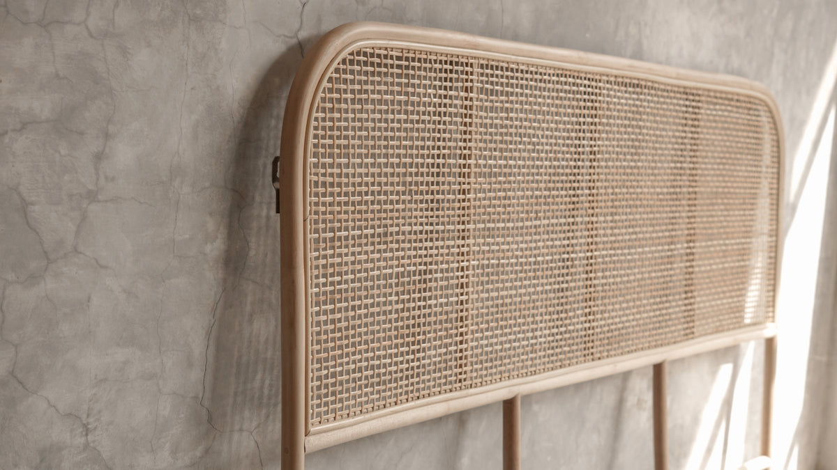 Saga Natural Rattan Headboard | Curved Coastal Bedhead