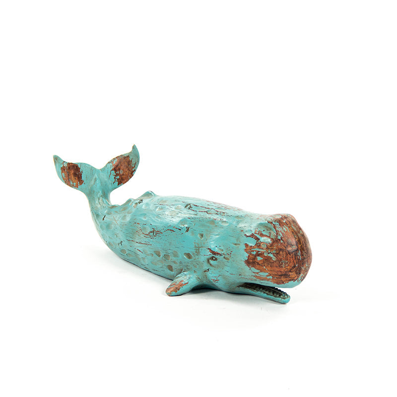 Aqua Drift Whale Sculpture 16 in