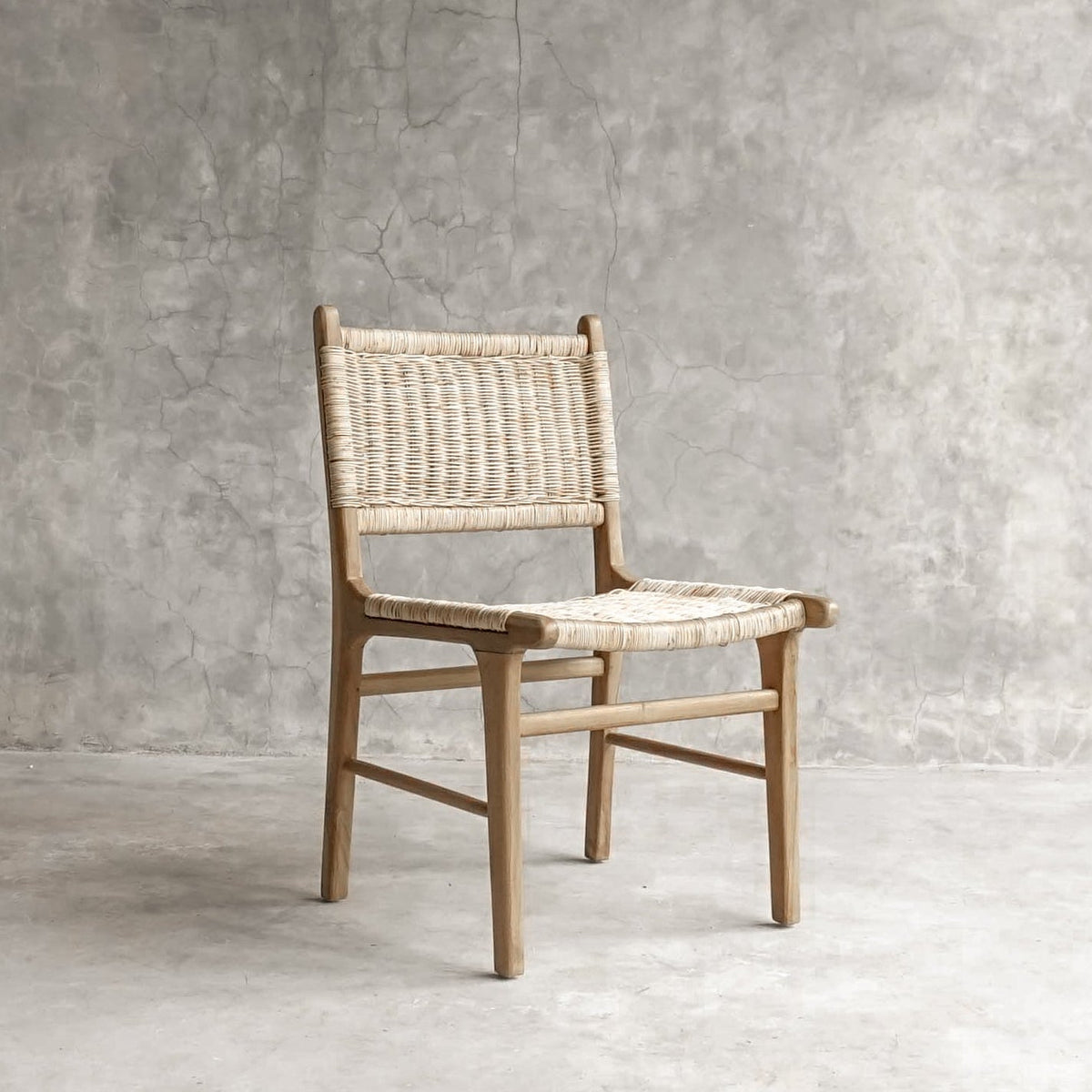 Soren Teak & Rattan Dining Chair | Handwoven Natural Wood Chair