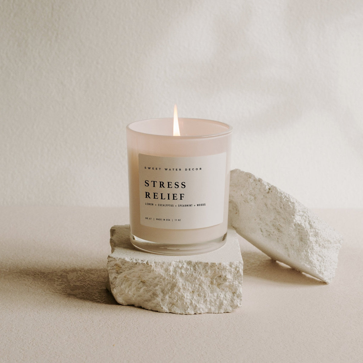 Candela in soia antistress - Barattolo bianco - 11 oz