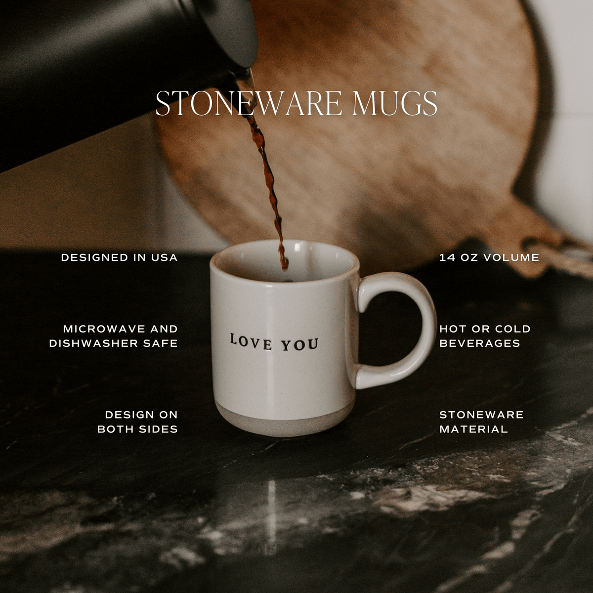 Mug da caffè in gres 14 oz Brown Leaves