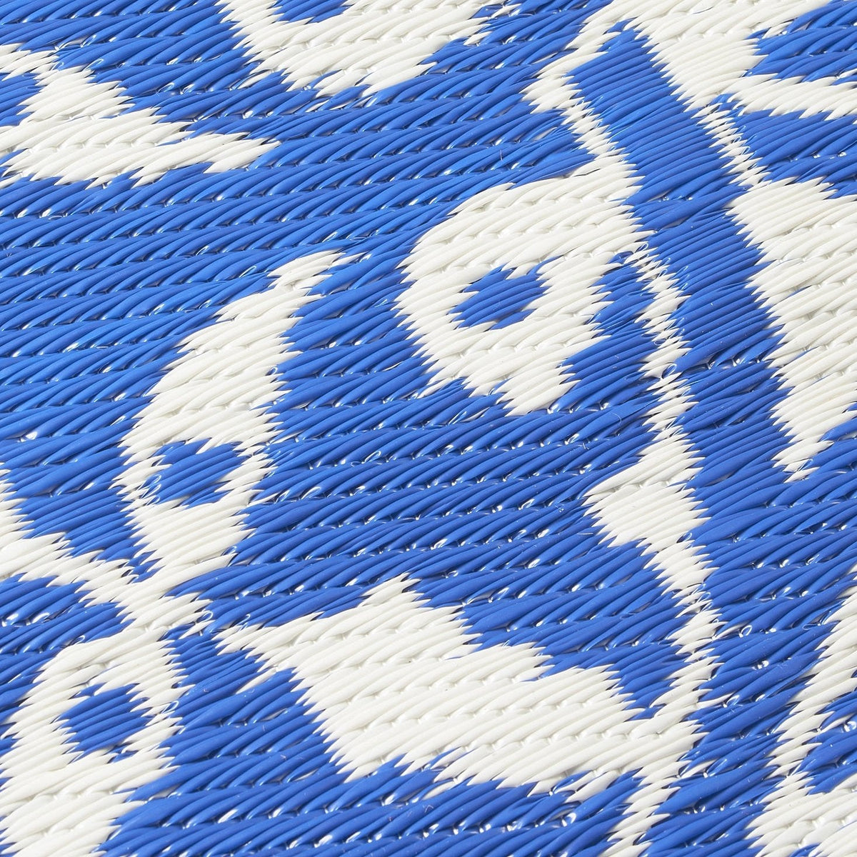 San Juan - Tapis d'extérieur géométrique bleu foncé pour terrasse VENTE FINALE