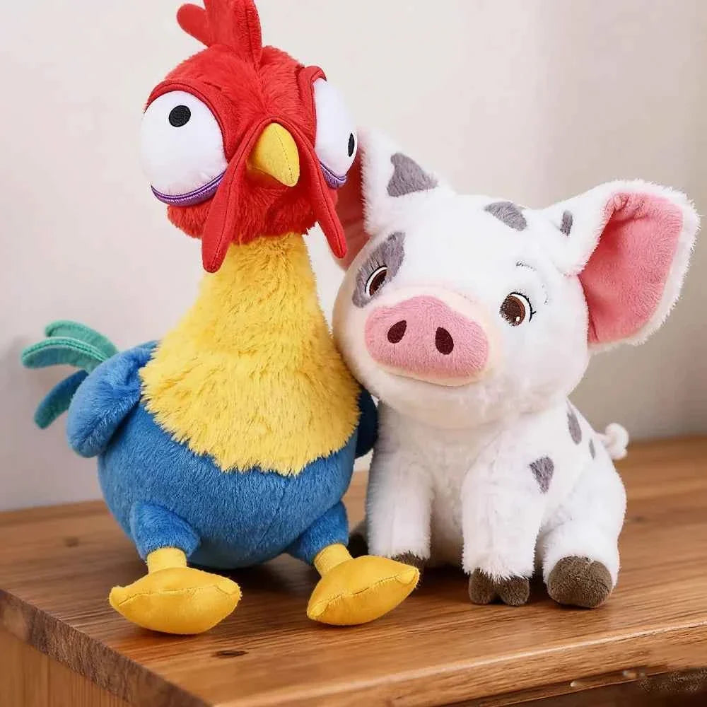 Peluche Kawaii Maialino & Gallo Tropicale – Morbido Animaletto di Pezza per Dormire & Decorazione per la Casa (2 Stili)