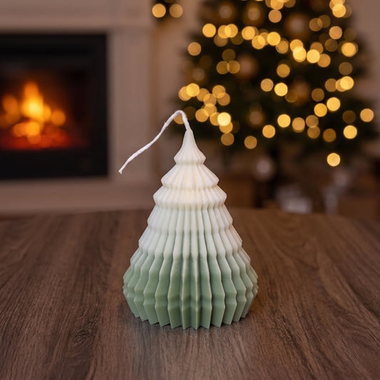 Candele a forma di albero di Natale origami | Decorazioni natalizie artigianali