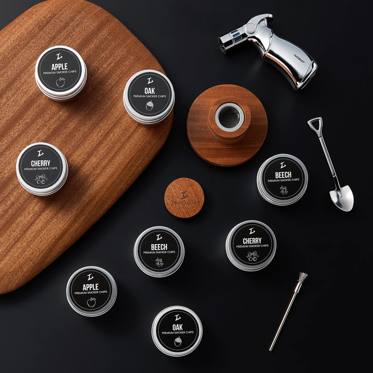 Kit de fumage Tsuki pour whisky et cocktail (ensemble Storm)