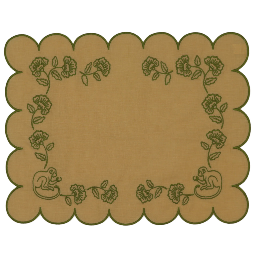 Tovagliette all'americana in lino Sunlit Moss – Set da 4