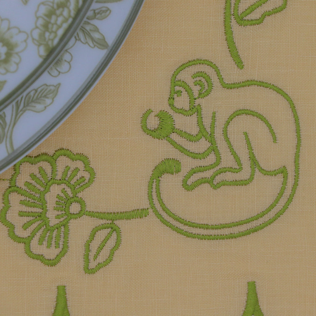 Tovagliette all'americana in lino Sunlit Moss – Set da 4