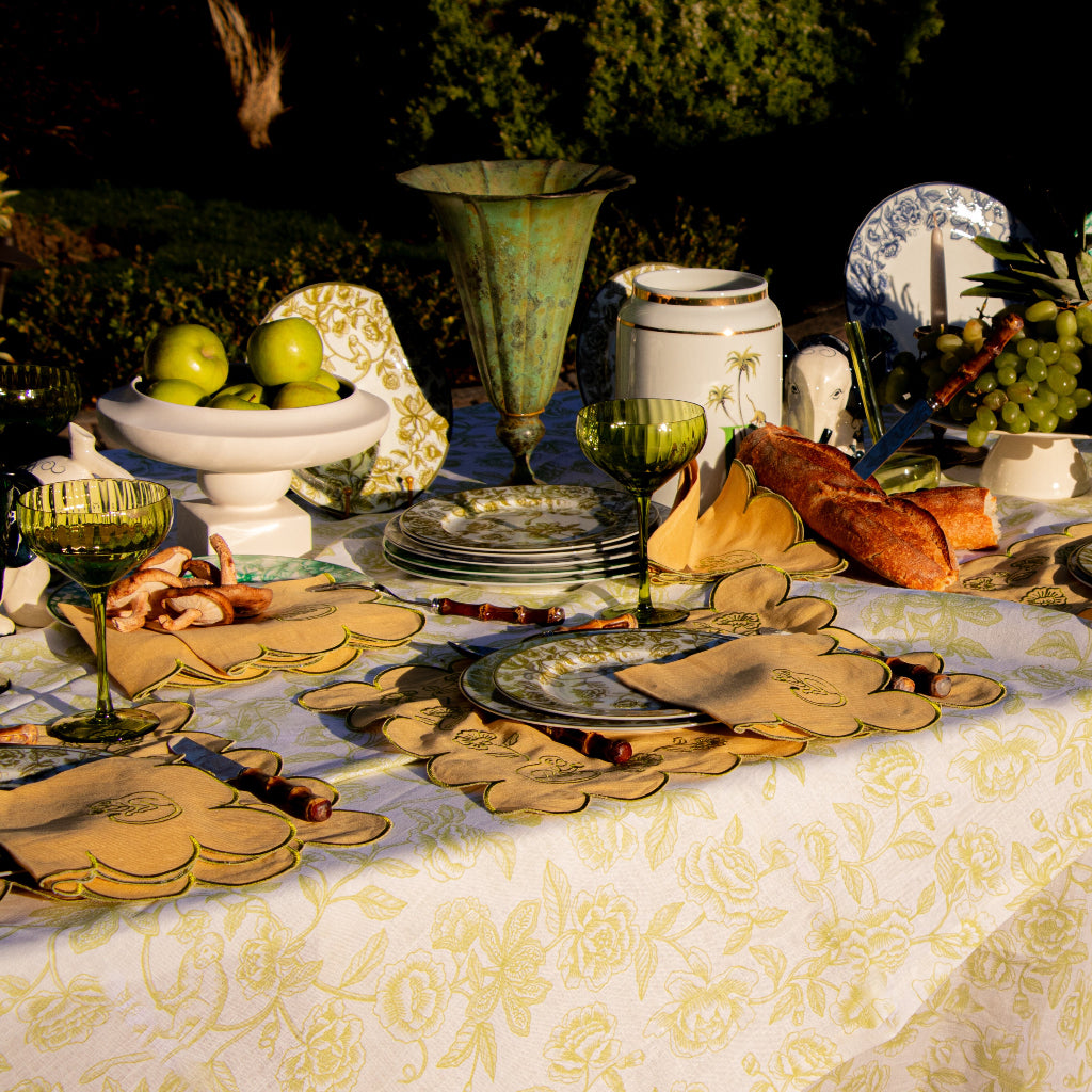 Tovagliette all'americana in lino Sunlit Moss – Set da 4