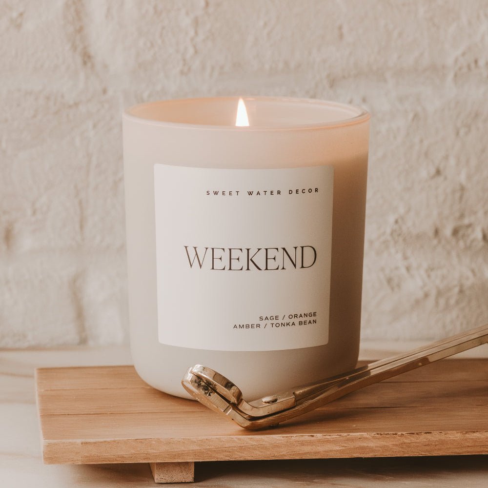 Bougie en cire de soja Weekend - Pot mat beige - 15 oz