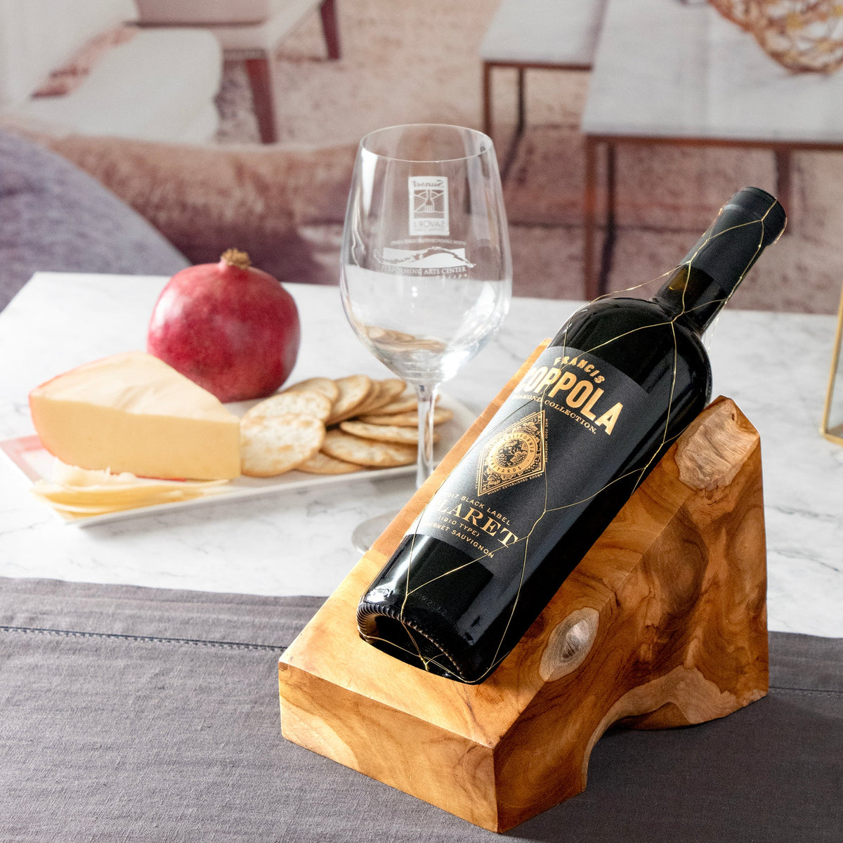 Porte-bouteille de vin en teck