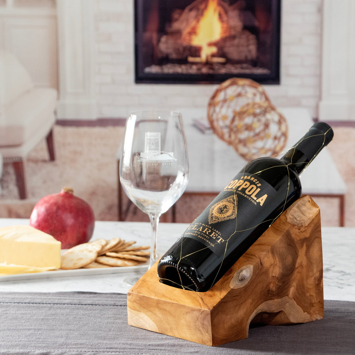 Porte-bouteille de vin en teck