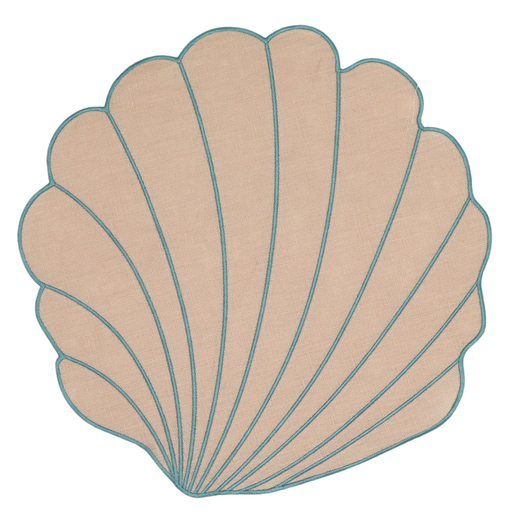 Tovagliette all'americana in lino Tidal Shell – Set da 4