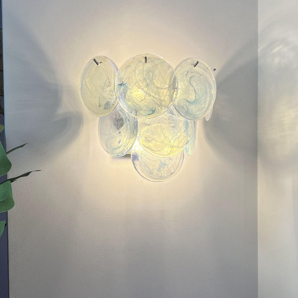 Tiered Murano Glass Wall Lamp