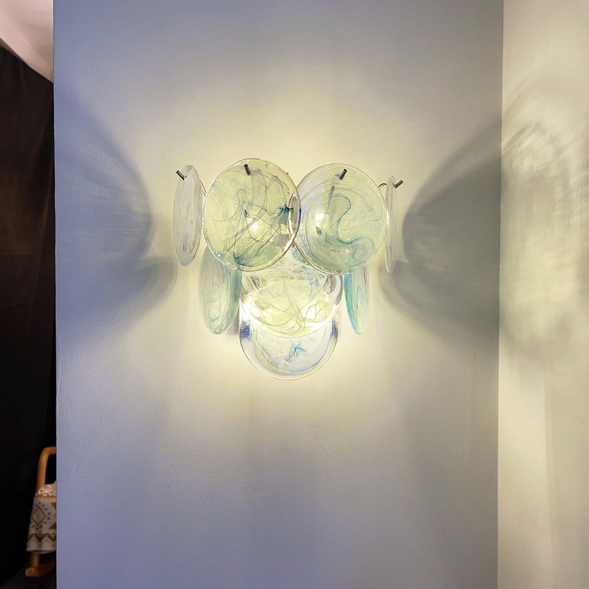 Tiered Murano Glass Wall Lamp