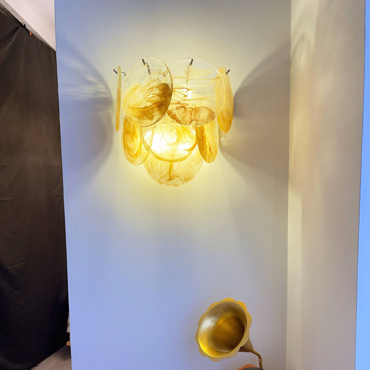 Tiered Murano Glass Wall Lamp