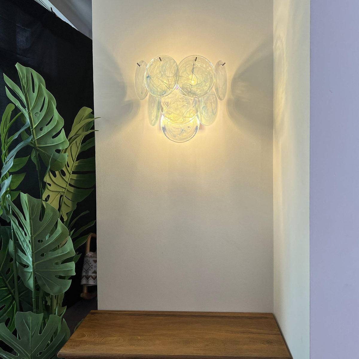 Tiered Murano Glass Wall Lamp