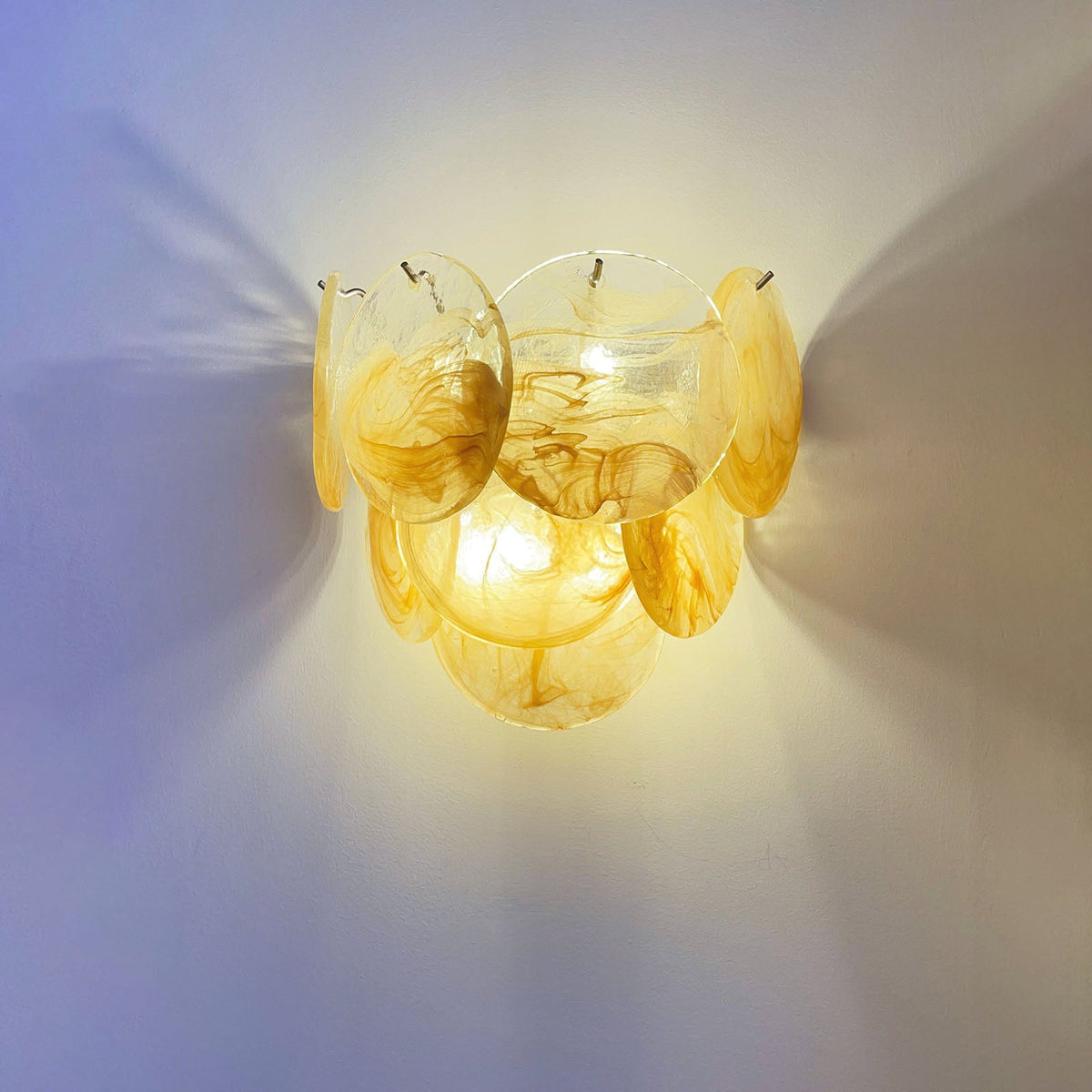 Tiered Murano Glass Wall Lamp