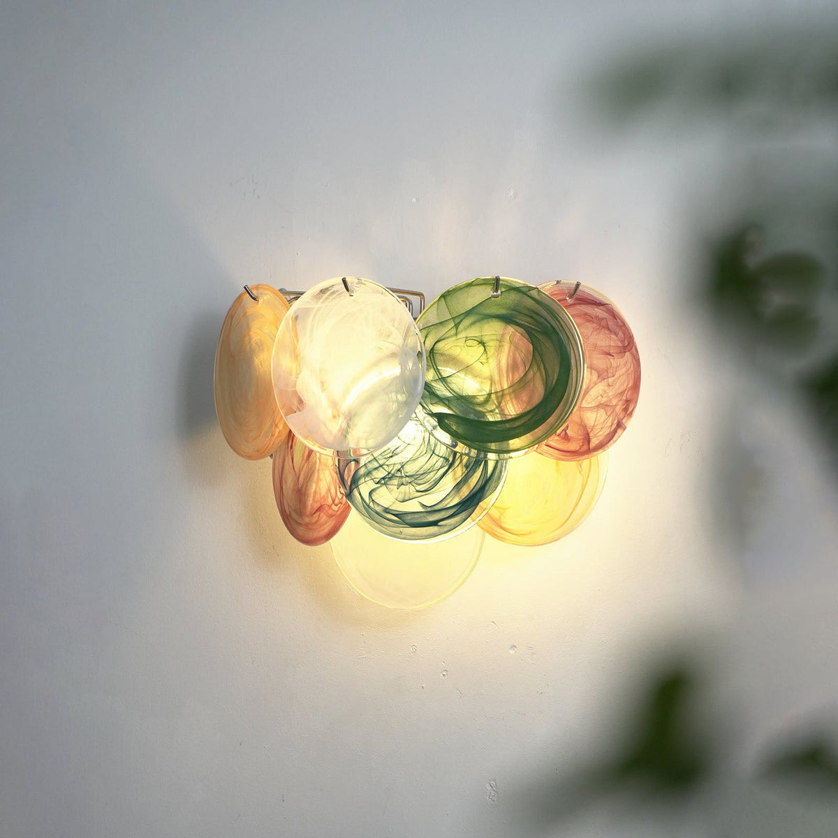 Tiered Murano Glass Wall Lamp