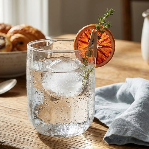 Natural Hammered Water Glass | Handcrafted Glass | 3 in (Set of 2)