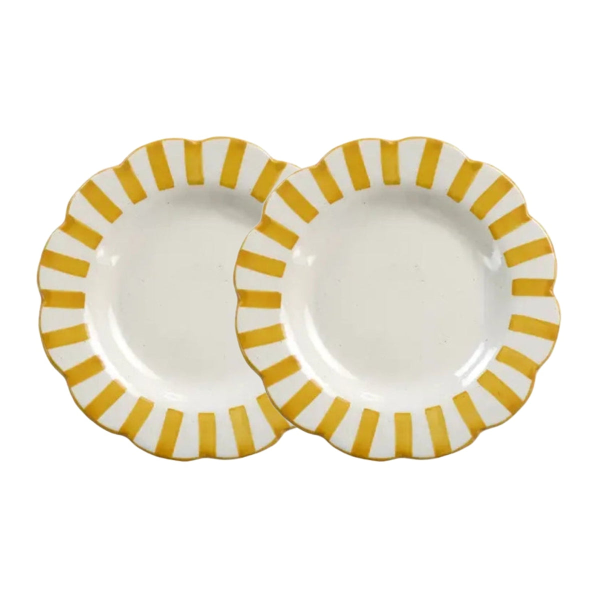 Yellow Stripe Dinner Plate | 10 in (Set of 2)
