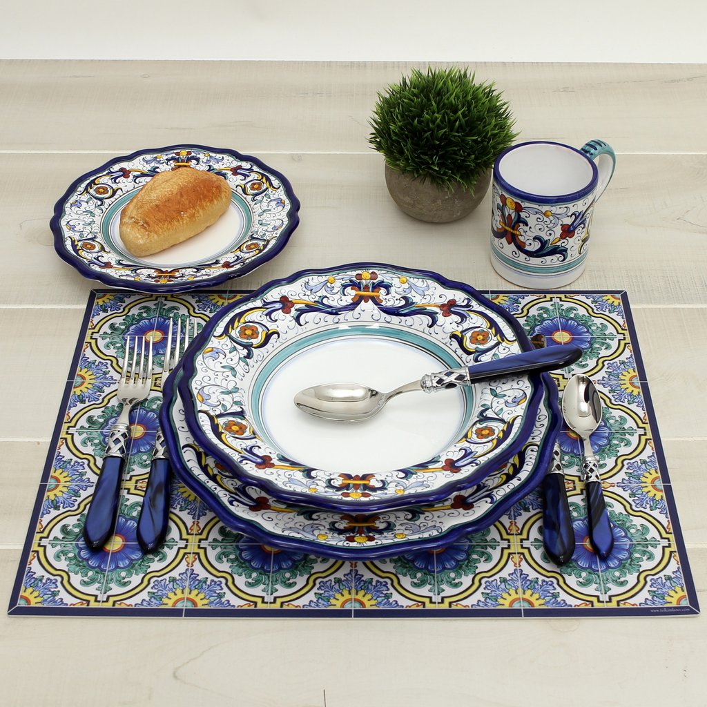 VECCHIA DERUTA : Assiette creuse à bord festonné pour pâtes/soupe