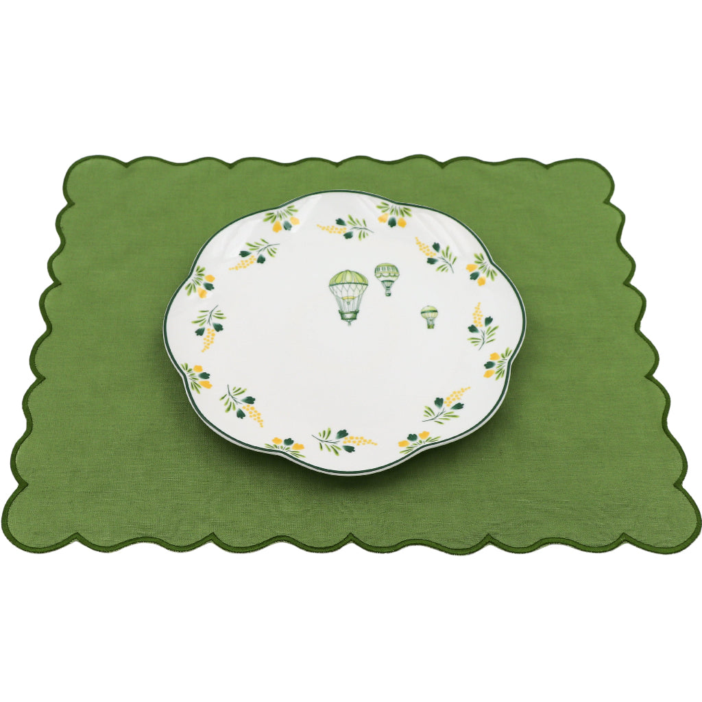 Assiettes à dîner en céramique festonnée Lavande de Valensole – Caisse de 12 (+3 assiettes offertes)