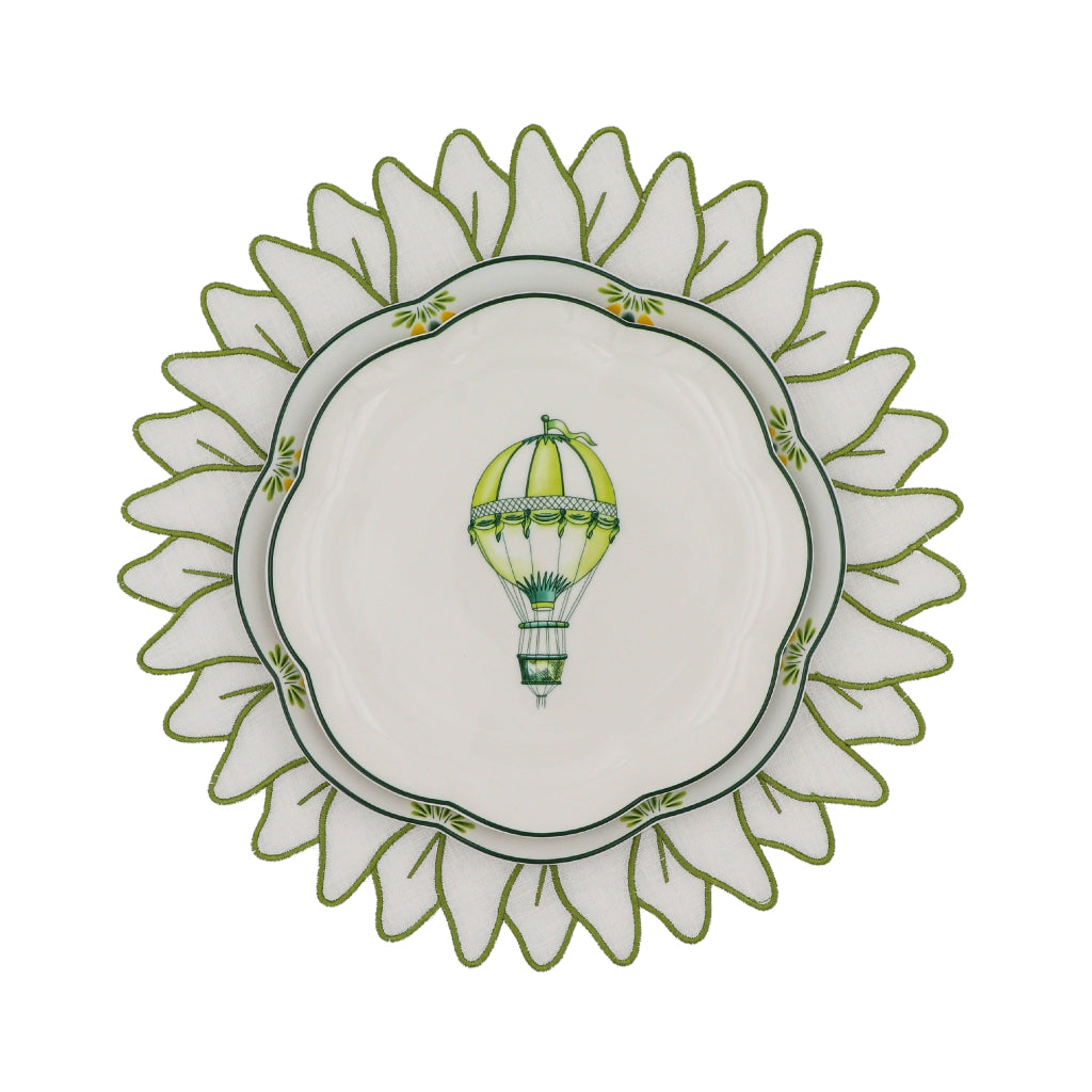 Assiettes à dîner en céramique à bords festonnés Lavande de Valensole – Lot de 4 (+1 assiette offerte)