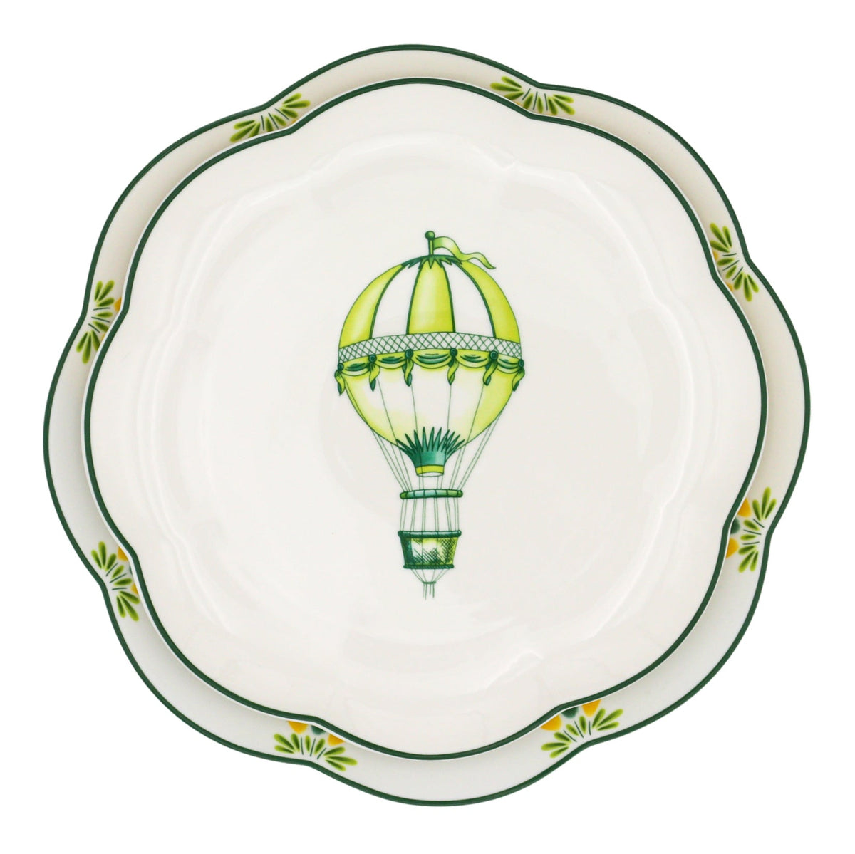 Assiettes à entrées en céramique festonnée Lavande de Valensole – Caisse de 12 (+3 assiettes offertes)