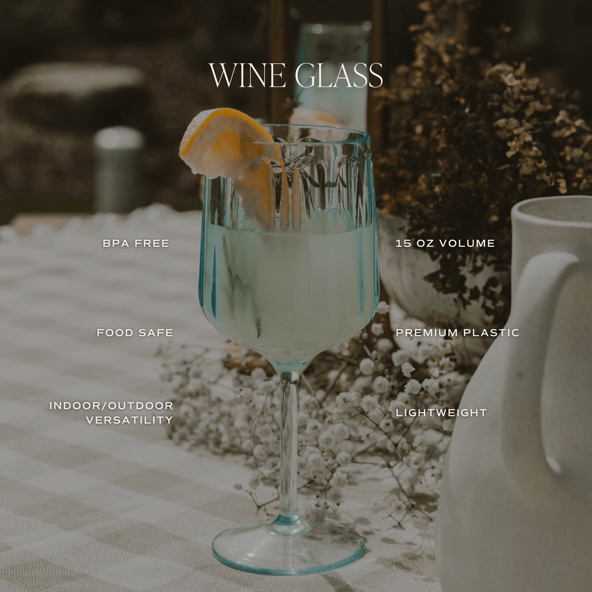 Verres à vin en plastique pour l'extérieur