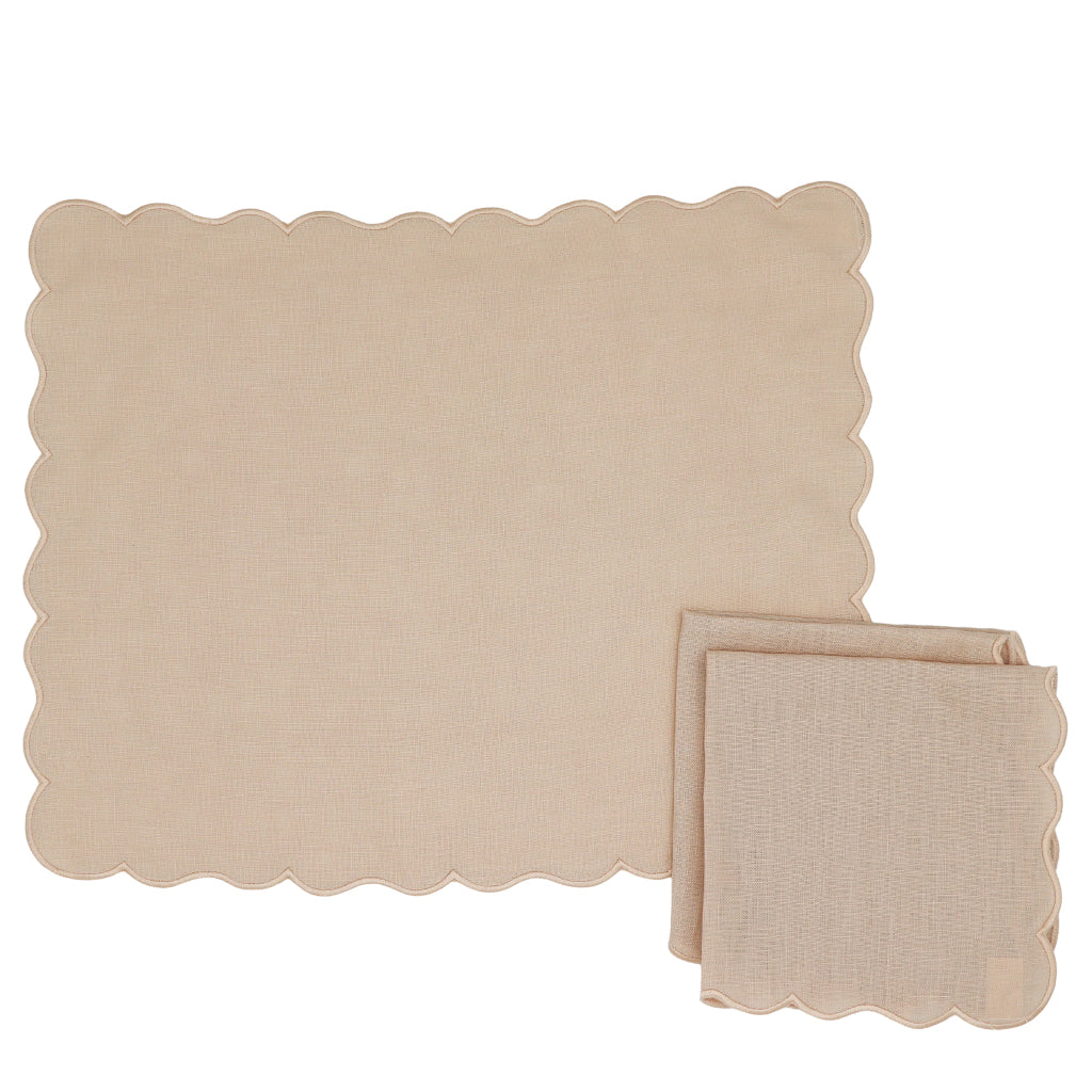 Vanilla Swirl Linen Napkins – Set of 4