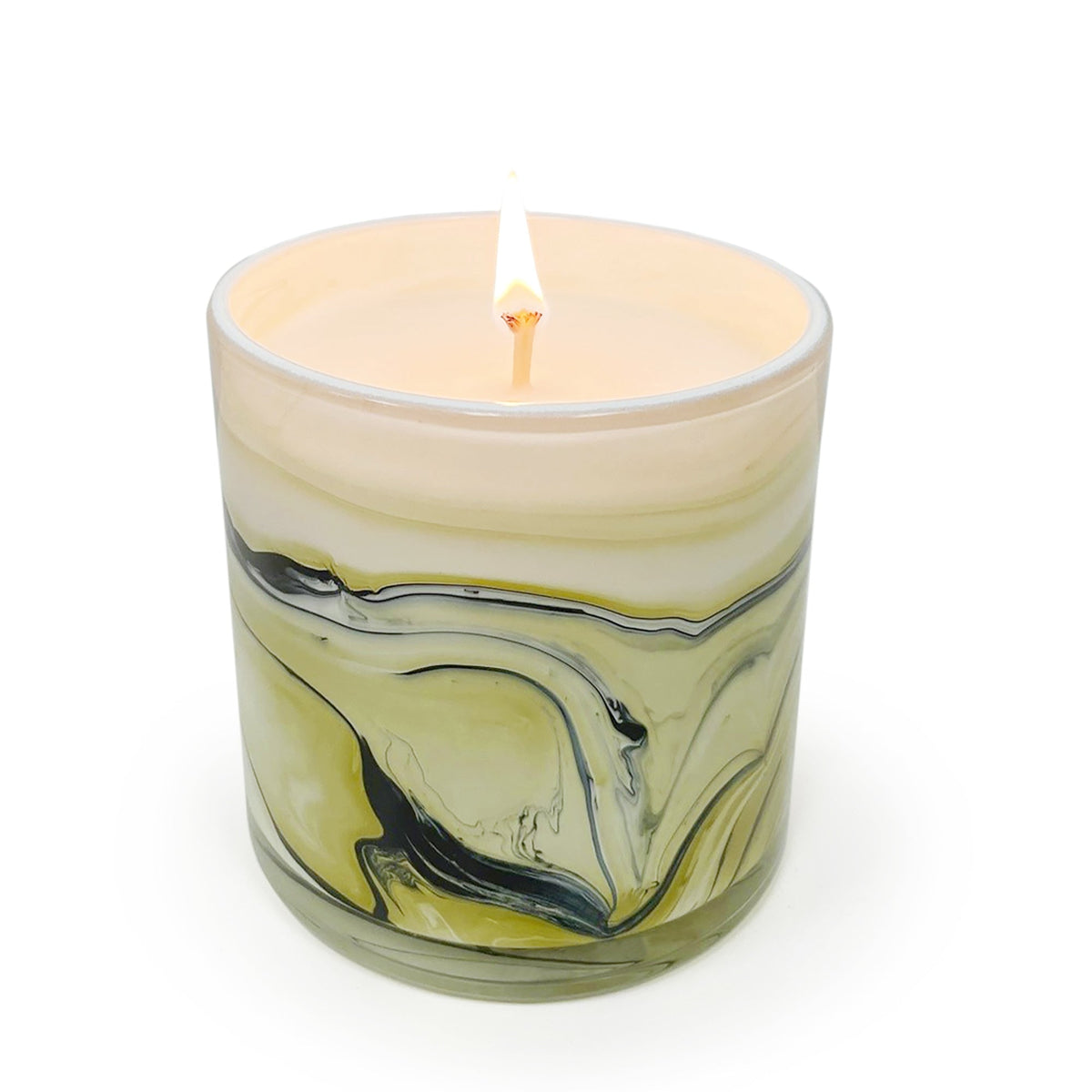 Bougie en verre torsadé Vétiver et Chêne 397 g