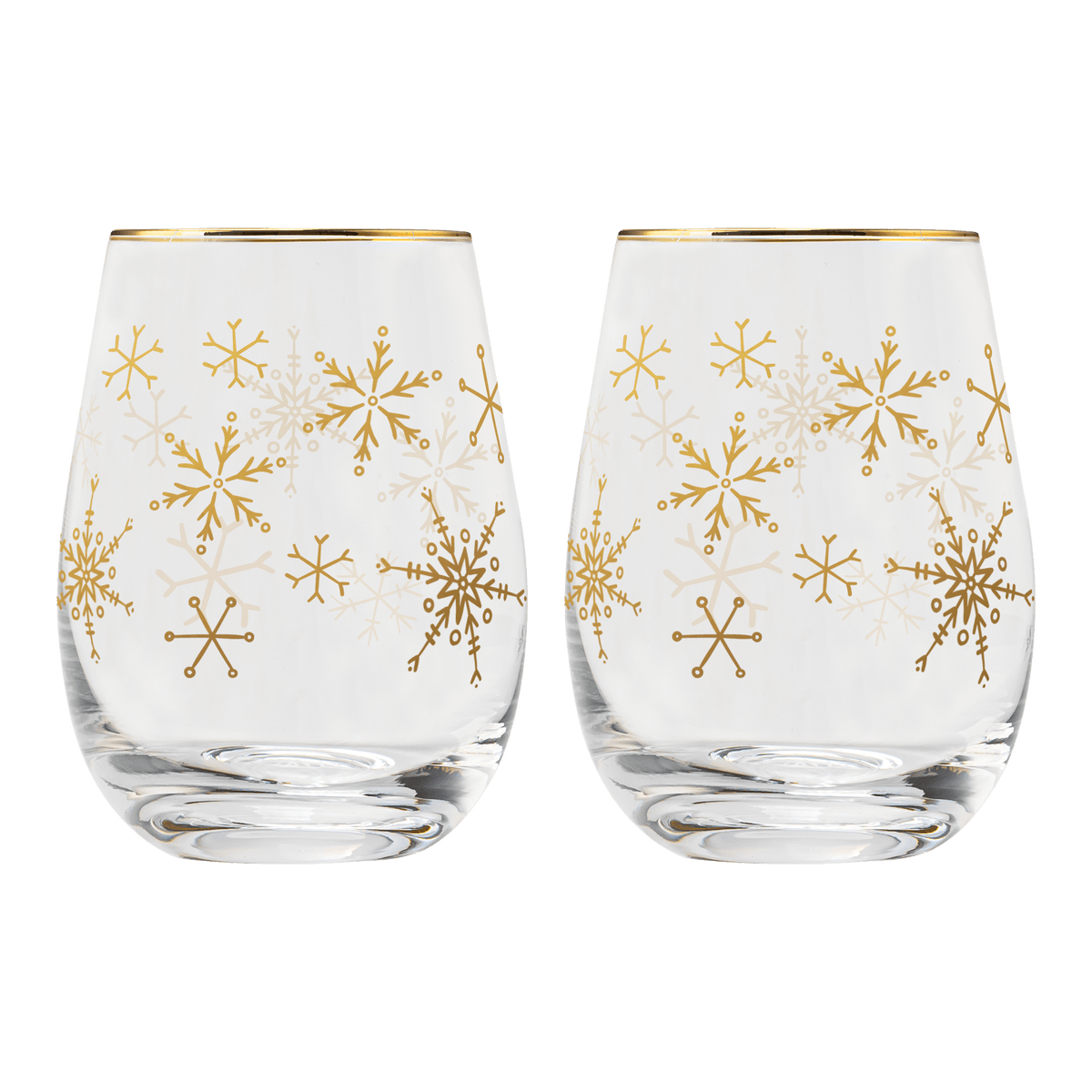 Verres à vin sans pied flocons de neige - Coffret de 2