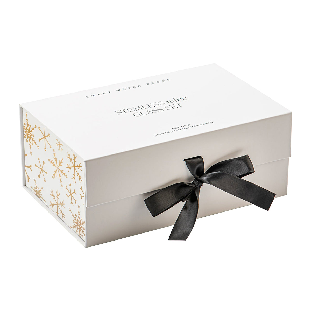 Verres à vin sans pied flocons de neige - Coffret de 2