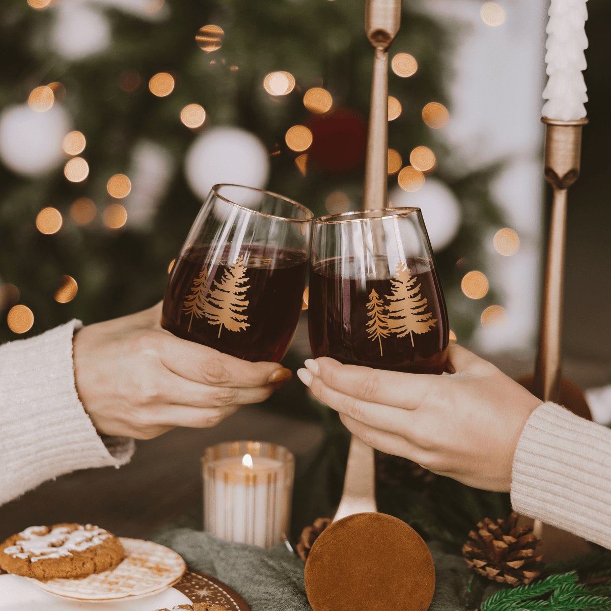 Verres à vin sans pied Trees - Coffret de 2