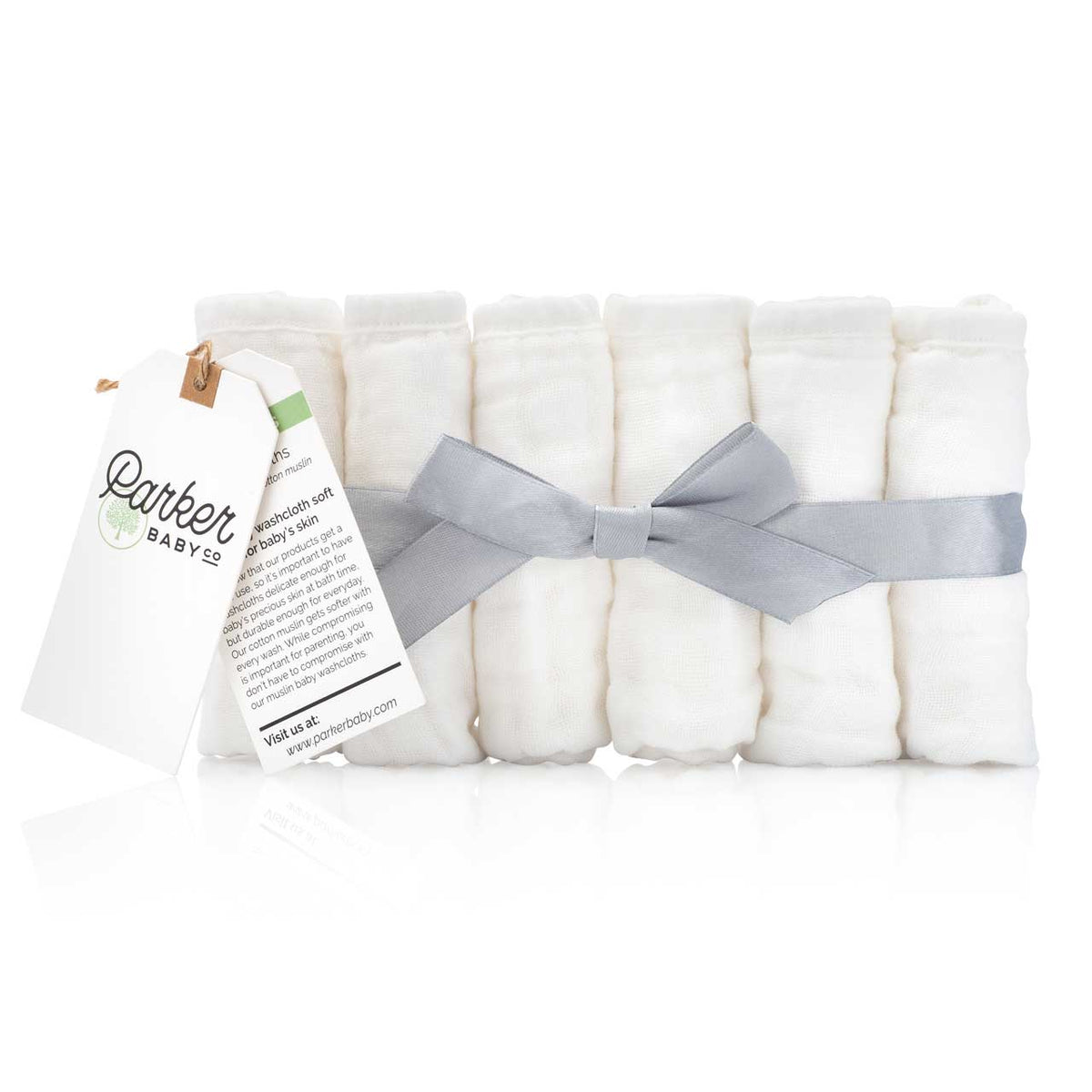 Gants de toilette pour bébé en coton mousseline - lot de 6