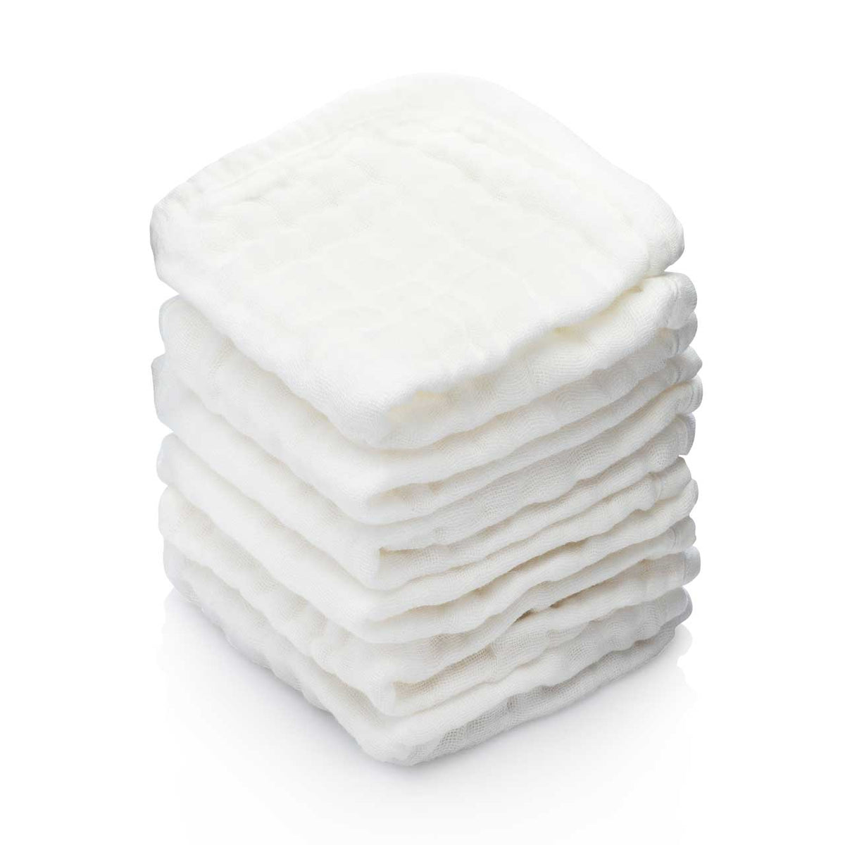 Gants de toilette pour bébé en coton mousseline - lot de 6