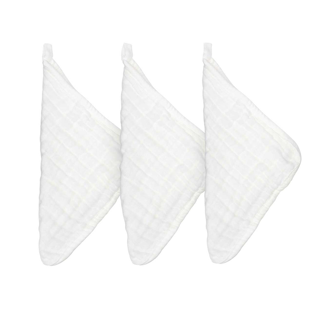 Gants de toilette pour bébé en coton mousseline - lot de 6