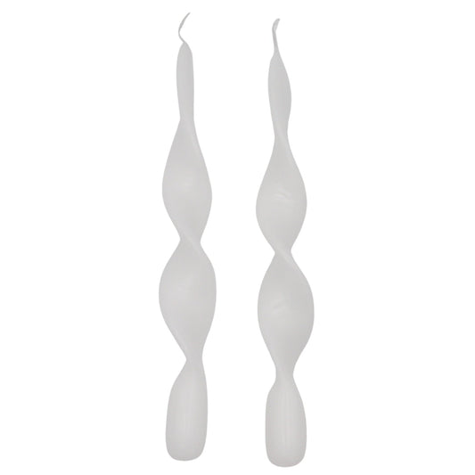 White Cotton Swirl Candles – Pack of 2